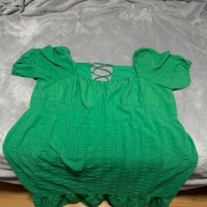 Addition Elle Vibrant Green dress with Lace-Up Detail at the back